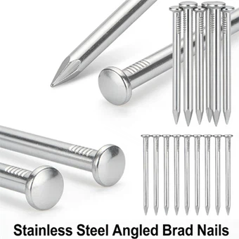Vinklede Brad-spiker i rustfritt stål
